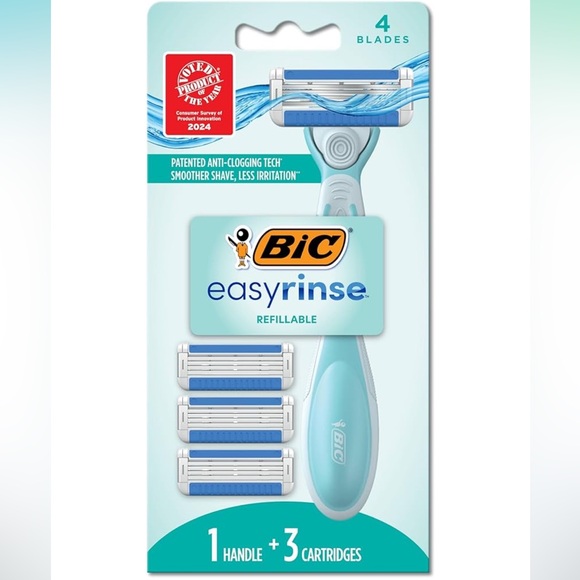 🆕 BIC EasyRinse Razor with Cartridges - Picture 1 of 6